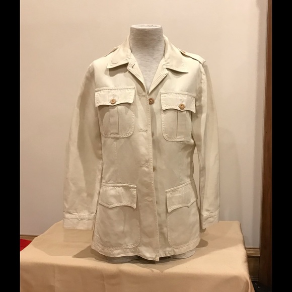 Vintage 1990’s Bensimon off white saharian jacket. Size 38. EUC - Picture 2 of 8